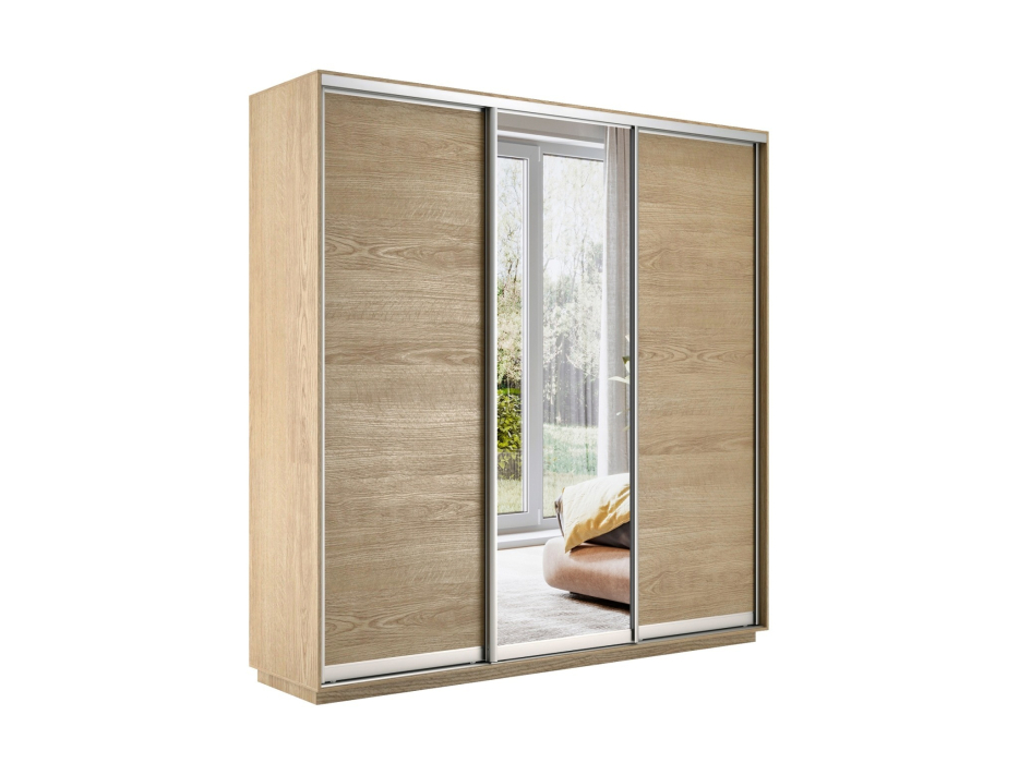 Шкафы-купе 3-х дверные, Шкаф-купе Экспресс Медиум (1 зеркало) трио 2400 x 1800 x 450