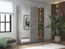 Шкафы-купе 2-х дверные, Шкаф-купе Прайм 2х дверный Зеркало/ДСП/Зеркало 180х57х230