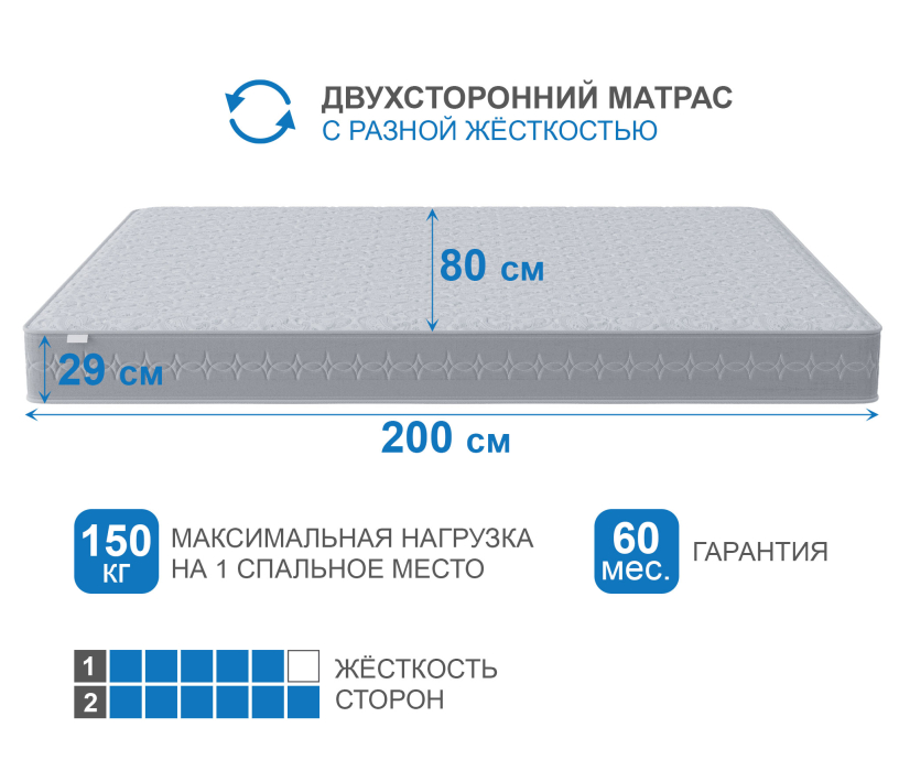 800 x 2000, Матрас Наслаждение-Рафаэль 800*2000