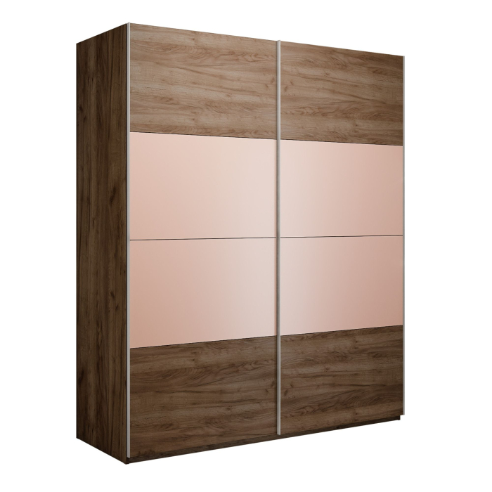 Шкафы-купе 2-х дверные, Шкаф-купе Эста 2-х дверный ДСП/Стекла пудра/Доводчик 180х66х240