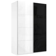 Шкафы-купе 2-х дверные, Шкаф Эста дуо Стекло белое/Стекло черное 2400 х 2000 х 660