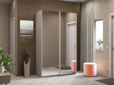 Шкафы-купе 2-х дверные, Шкаф-купе Прайм 2-х дверный Зеркала/Доводчики 120х57х230