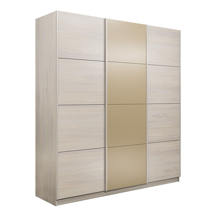 Шкафы-купе 3-х дверные, Шкаф-купе Прайм 3-х дверный Стекла фисташка/ДСП/Доводчики 180х57х230