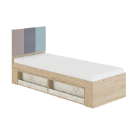 Кровати одноярусные, Кровать Алиса, мод.1.1, с мягким элементом 0,8, гикори джексон