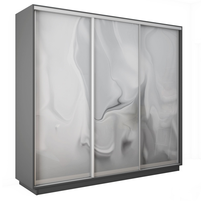 Шкафы-купе 3-х дверные, Шкаф-купе Экспресс 3-х дверный Фотопечать Шелк Стекла 240х60х240