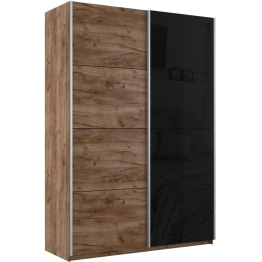 Шкаф-купе Прайм 2х дверный ДСП/Стекло черное 140х57х230