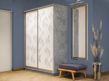 Шкаф-купе Экспресс 2-х дверный Фотопечать Ленты Стекла 160х45х220