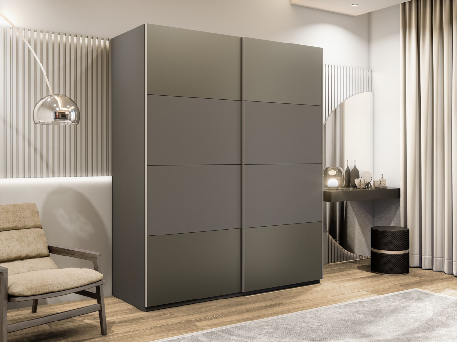 Шкафы-купе 2-х дверные, Шкаф-купе Эста 2-х дверный ДСП/Стекла хаки/Доводчик 200х66х240