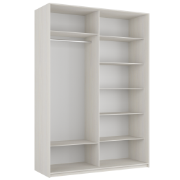 Шкаф-купе Широкий Прайм 2-х дверный ДСП/Стекло белое/Доводчики 220х57х230