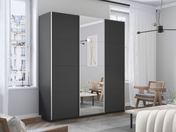 Шкаф Прайм трио 2ДСП+1зеркало 2300 x 2100 x 570