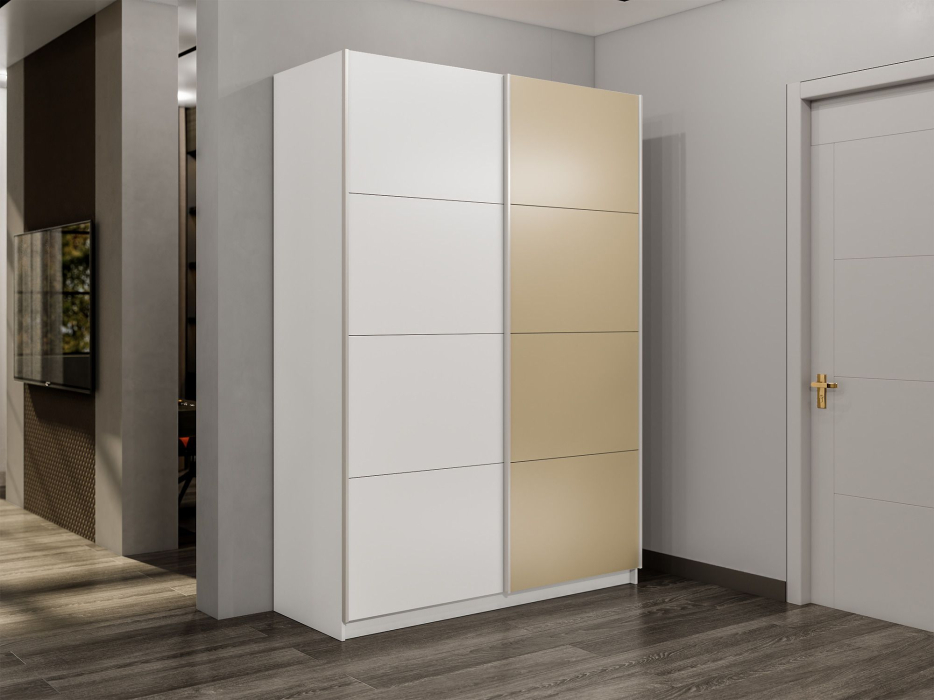 Шкафы-купе 2-х дверные, Шкаф-купе Прайм 2-х дверный ДСП/Стекло фисташка/Доводчики 160х57х230