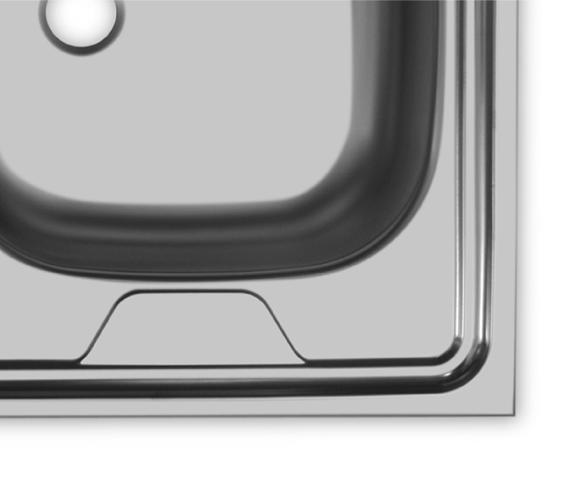 Кухонные мойки, Мойка накладная 80*60 Правая в комплекте с сифоном и крепежом