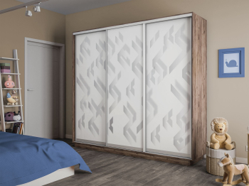 Шкаф-купе Экспресс 3-х дверный Фотопечать Ленты Стекла 180х60х240