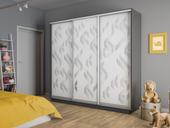 Шкаф-купе Экспресс 3-х дверный Фотопечать Ленты Стекла 210х60х220