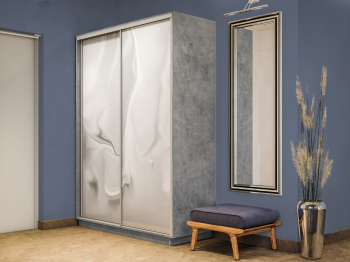 Шкаф-купе Экспресс 2-х дверный Фотопечать Шелк Стекла 160х45х240