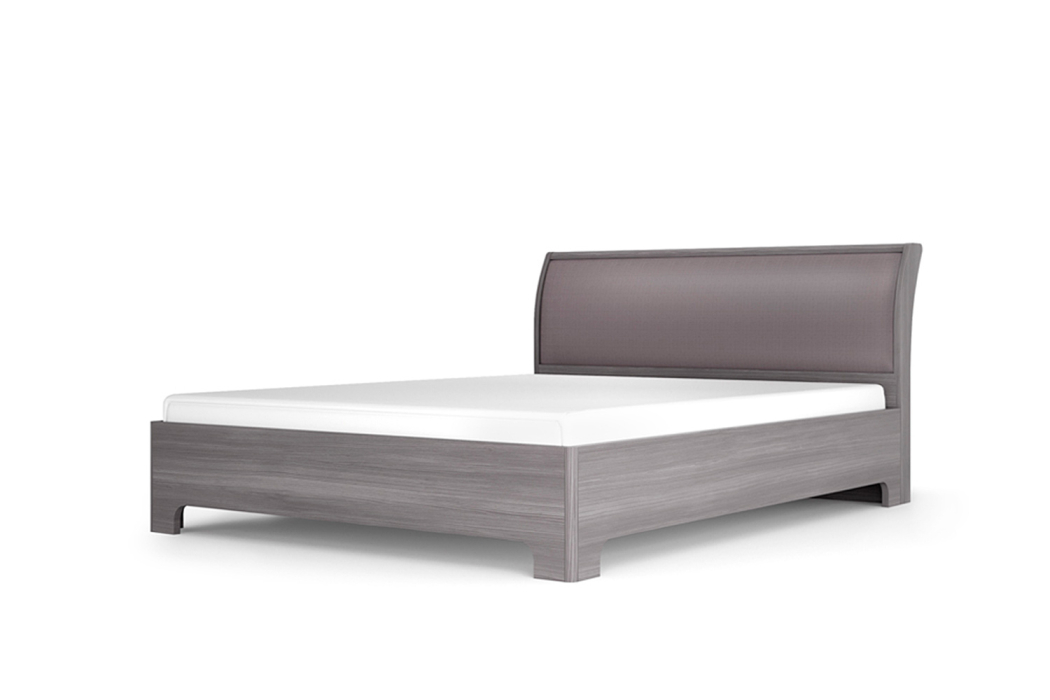 Кровати с мягким изголовьем, Кровать-3 с ортопедическим основанием Парма НЕО, 1600, лиственница темная, экокожа дила	