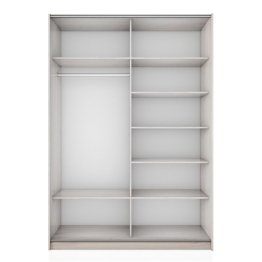 Шкаф-купе Прайм 2-х дверный Стекло белое/Стекло черное/Доводчики 140х57х230