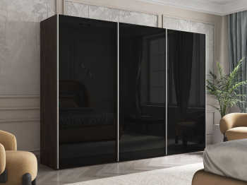 Шкаф Эста трио Стекло черное 2400 х 2400 х 660