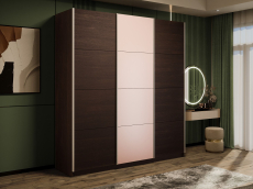 Шкафы-купе 3-х дверные, Шкаф-купе Прайм 3-х дверный Стекла пудра/ДСП/Доводчики 180х57х230