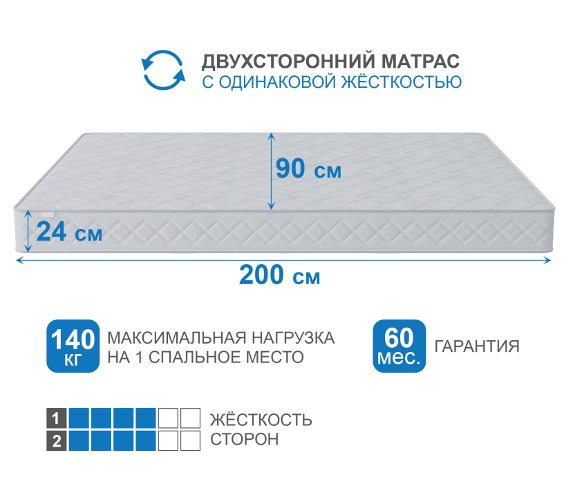 900 x 2000, Матрас Премиум-Ориент в скрутке 900х2000