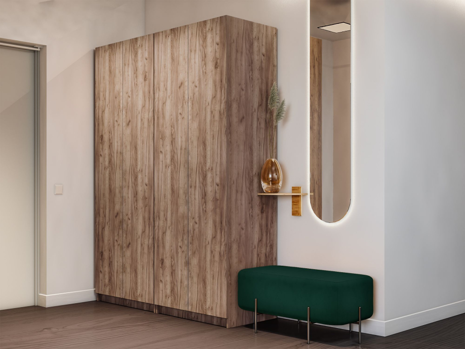 Шкафы распашные, Распашной шкаф Локер 800+800 (Гармошка с системой Push to Move/Левый)