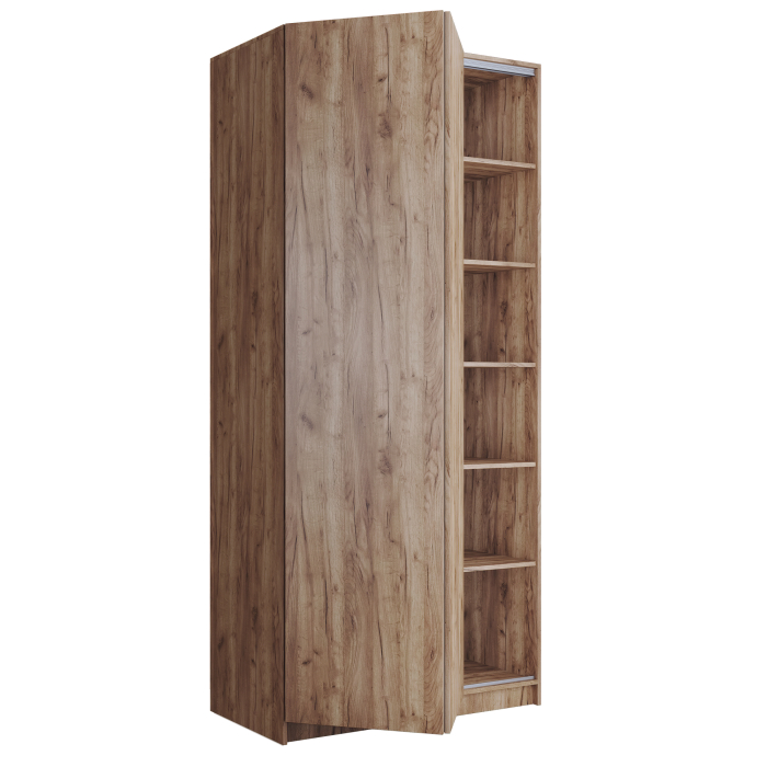 Шкафы распашные, Шкаф складной Е1 Локер ("Гармошка" с системой Push to Move/Левый)101х52,5х220 см, с полками