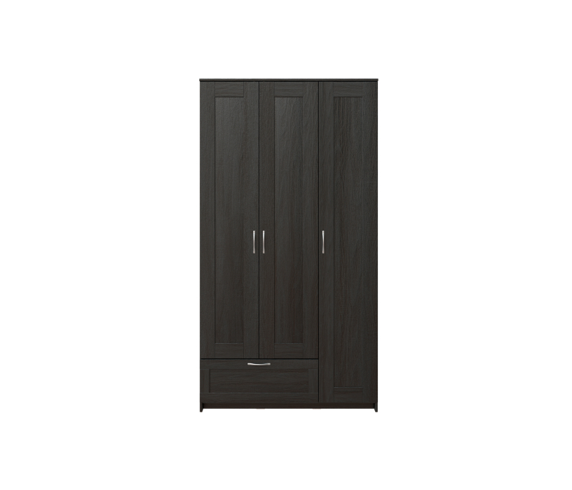 Для одежды, СИРИУС шкаф 3 двери и 1 ящик 117х59х220