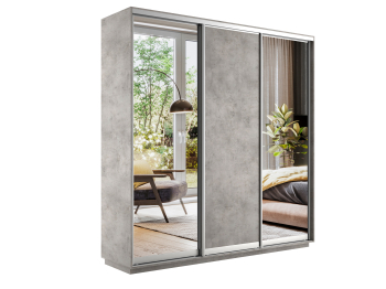 Шкаф-купе Экспресс Медиум (2 зеркала) трио 2400 x 2100 x 600