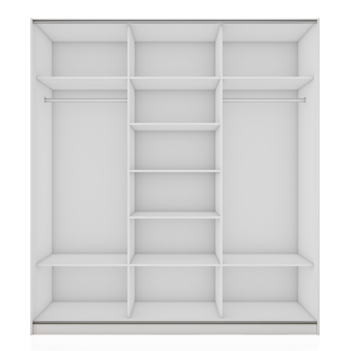 Шкафы-купе 3-х дверные, Шкаф-купе Широкий Прайм 3-х дверный Зеркала/ДСП/Доводчики 240х57х230