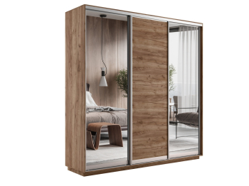 Шкаф-купе Экспресс Медиум (2 зеркала) трио 2400 x 2100 x 450