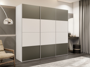 Шкаф-купе Эста 3-х дверный ДСП/Стекла хаки/Доводчик 240х66х240