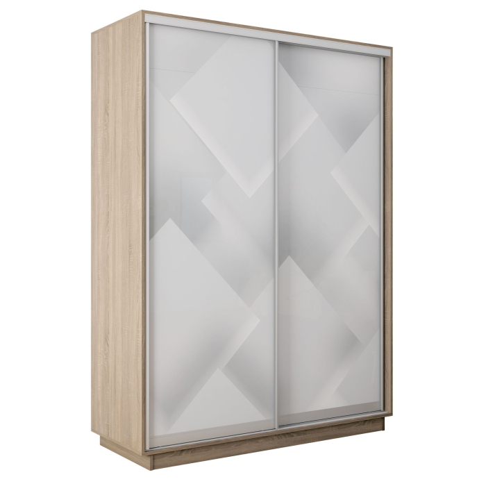 Шкафы-купе 2-х дверные, Шкаф-купе Экспресс 2-х дверный Фотопечать Квадрат Стекла 140х60х240