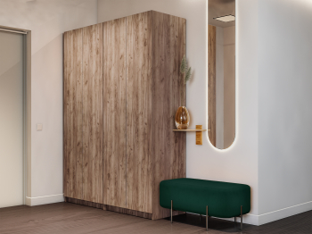 Шкаф распашной Е1 Локер 162х52.5х220 см,с полками и двумя модулями