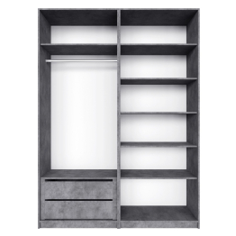 Распашной шкаф Локер 800+800 (Гармошка с системой Push to Move/Правый) с ящиками и полками справа