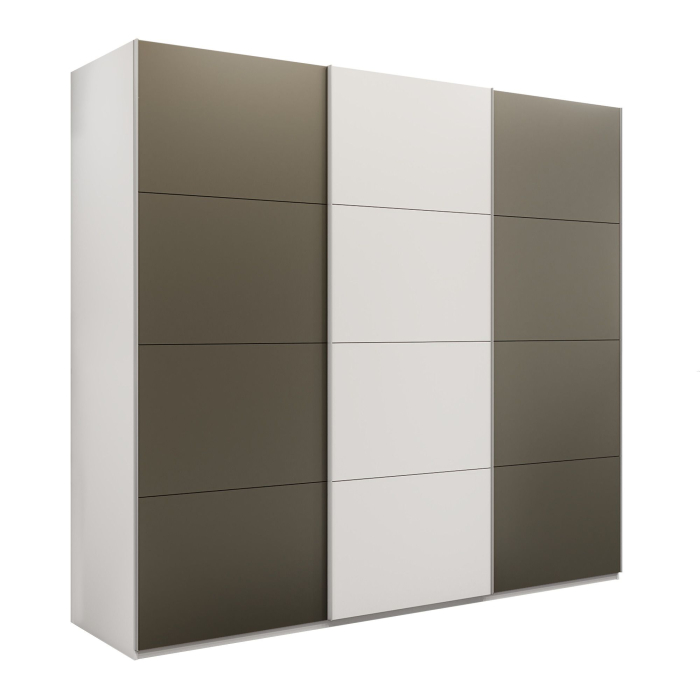 Шкафы-купе 3-х дверные, Шкаф-купе Эста 3-х дверный ДСП/Стекла хаки/Доводчик 240х66х240