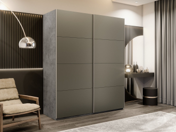 Шкаф-купе Эста 2-х дверный Стекла хаки/Доводчик 180х66х240