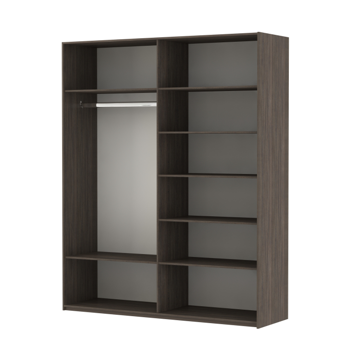 Шкафы-купе 2-х дверные, Шкаф Эста дуо Стекло черное/зеркало 2400 х 1600 х 660