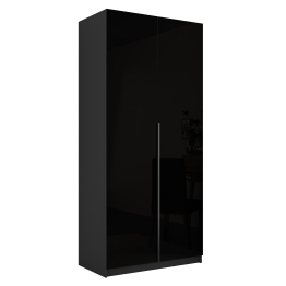 Шкаф распашной Е1 Локер 101x52.5x220 см, с черным стеклом