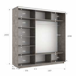 Шкаф-купе Экспресс 3-х дверный Фотопечать Ленты Стекла 180х60х240