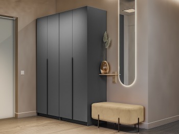 Шкаф складной Е1 Локер ("Гармошка") 162х52.5х220 см, с двумя модулями