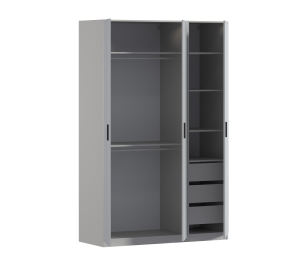 Шкаф трехдверный Макс 1500 мм, вариант №2 (ЛДСП/МДФ)