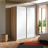 Шкафы-купе 2-х дверные, Шкаф-купе Прайм дуо Белый Глянец 2300 x 1200 x 570