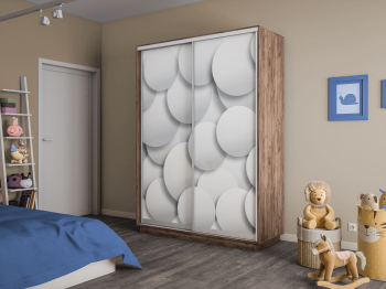 Шкаф-купе Экспресс 2-х дверный Фотопечать Шары Стекла 120х45х220