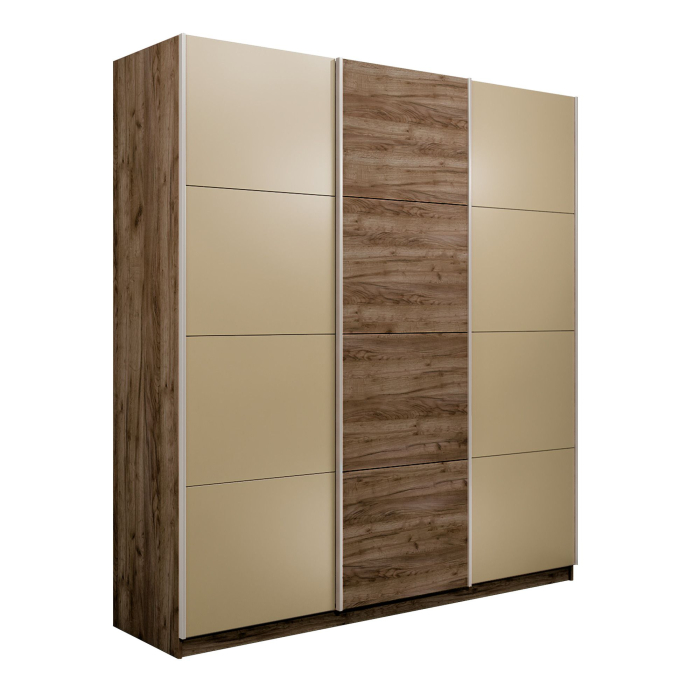 Шкафы-купе 3-х дверные, Шкаф-купе Прайм Широкий 3-х дверный Стекла фисташка/ДСП/Доводчики 240х57х230