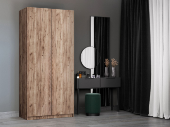 Шкаф складной Е1 Локер ("Гармошка" с системой Push to Move/Левый)101х52,5х220 см, с полками