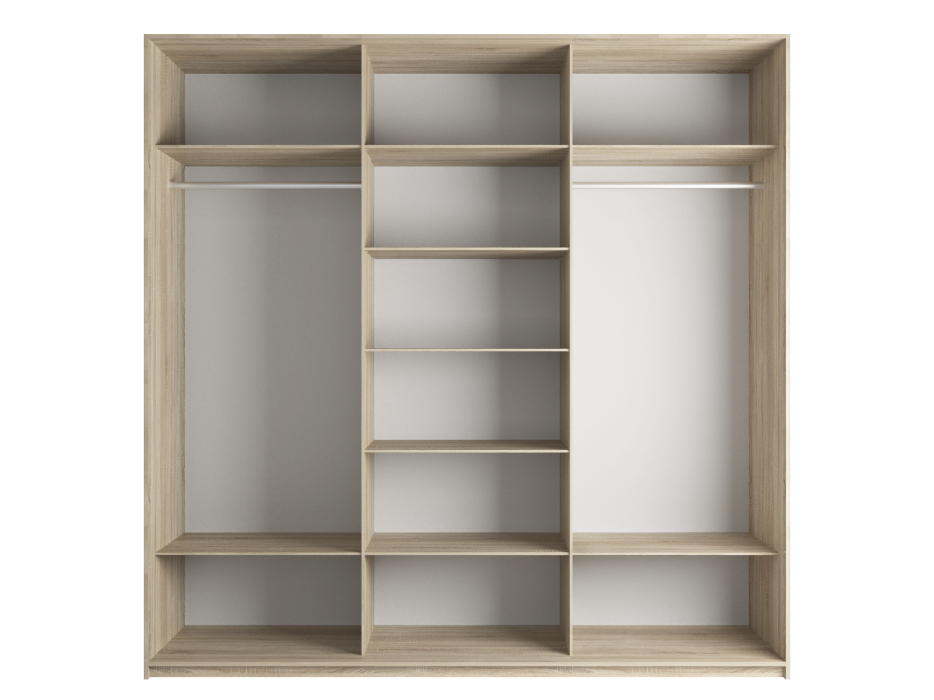 Шкафы-купе 3-х дверные, Шкаф-купе Эста ДСП+Зеркало+ДСП 240х66х240