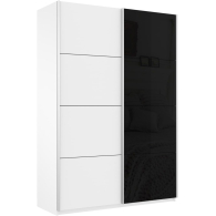 Шкафы-купе 2-х дверные, Шкаф-купе Прайм 2х дверный ДСП/Стекло черное 140х57х230