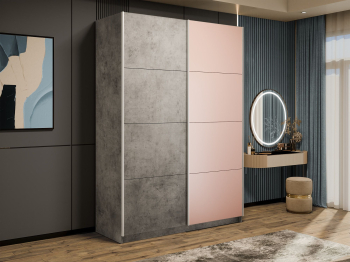 Шкаф-купе Прайм 2-х дверный ДСП/Стекло пудра/Доводчики 120х57х230