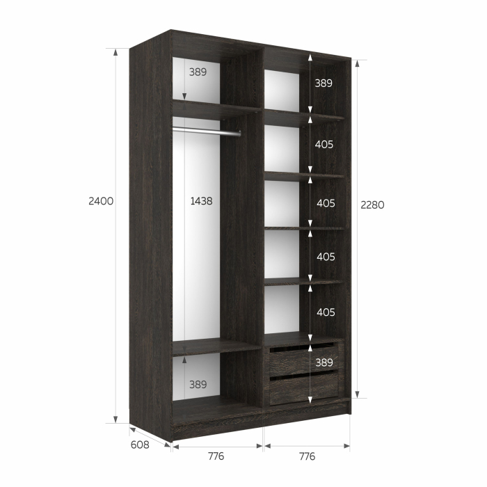 Шкафы-купе 2-х дверные, Шкаф-купе Эста 2-х дверный ДСП/Стекла фисташка/Доводчик 160х66х240