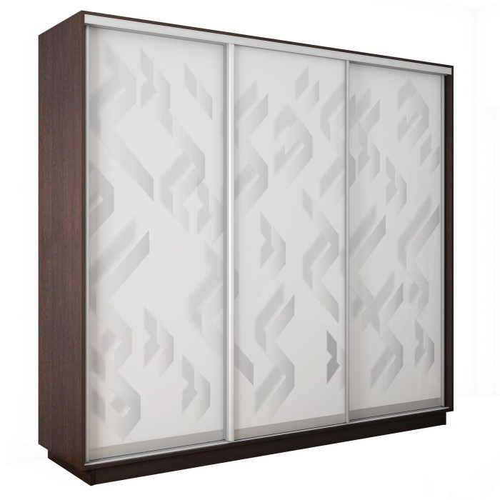 Шкафы-купе 3-х дверные, Шкаф-купе Экспресс 3-х дверный Фотопечать Ленты Стекла 210х60х220